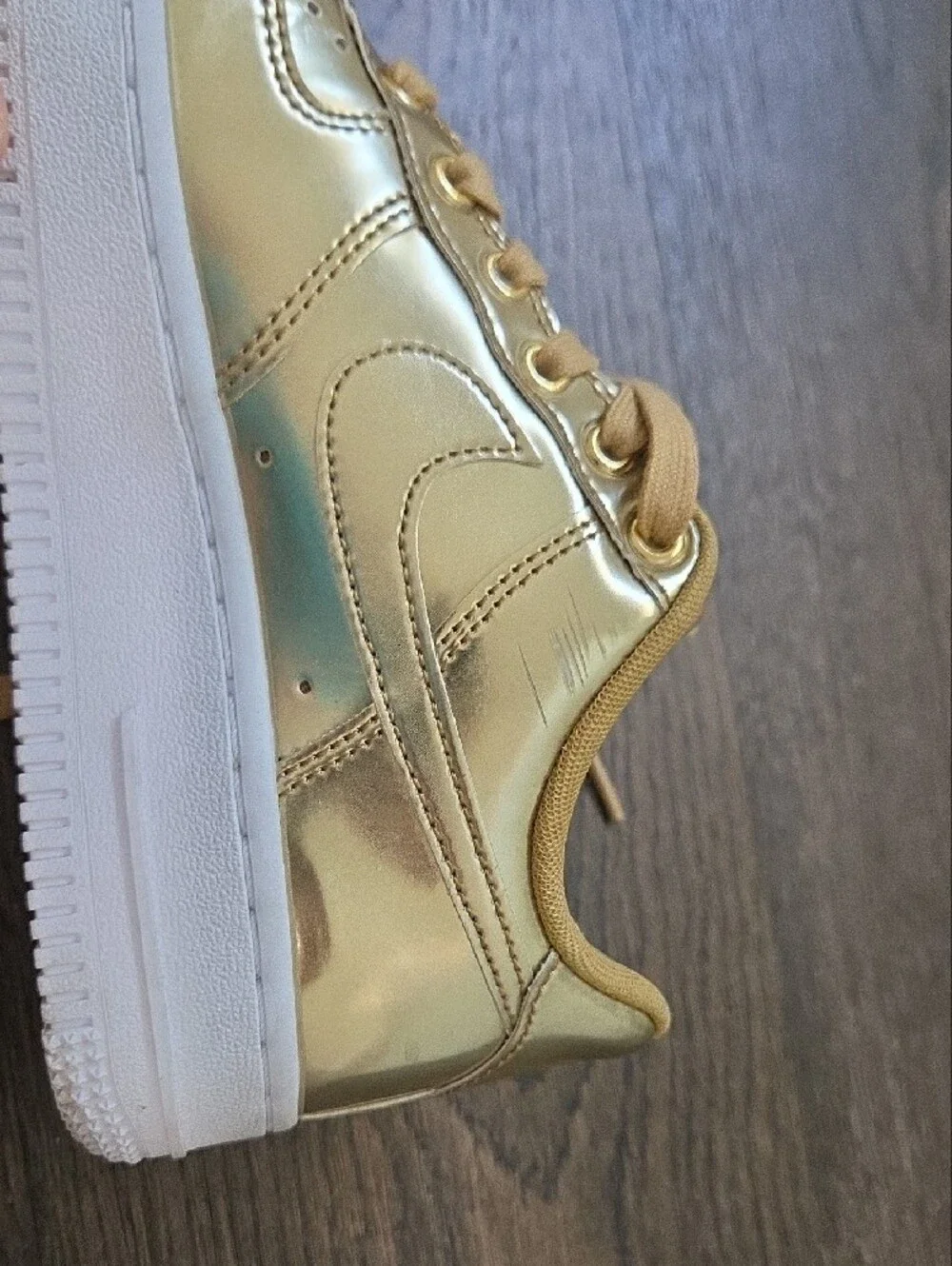 Nike AF1 Liquid Metal Gold